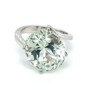 Aquamarine 10.25ct Solid 18K White Gold Ring